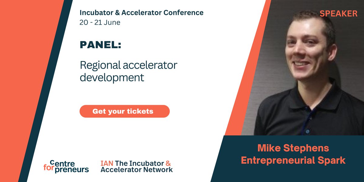 The Incubator & Accelerator Network (@cfe_ian) on Twitter photo Join us on 20-21 June for our Incubator & Accelerator Conference, where Mike Stephens (<a href="/ESparkGlobal/">Entrepreneurial Spark</a>), will join as a panel speaker!
Don't miss this opportunity to learn about 'Regional Accelerator Development.'
Secure your spot now: lnkd.in/eqhsTinP Join us on 20-21 June for our Incubator & Accelerator Conference, where Mike Stephens (<a href="/ESparkGlobal/">Entrepreneurial Spark</a>), will join as a panel speaker!
Don't miss this opportunity to learn about 'Regional Accelerator Development.'
Secure your spot now: lnkd.in/eqhsTinP