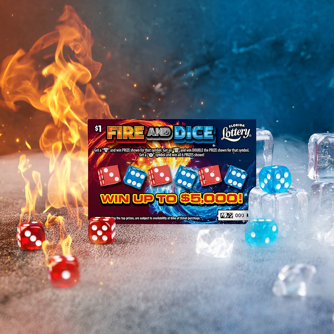 Florida Lottery on Twitter "𝑯𝑶𝑻 new 1 ticket FIRE 🔥 AND DICE 🎲🧊 is