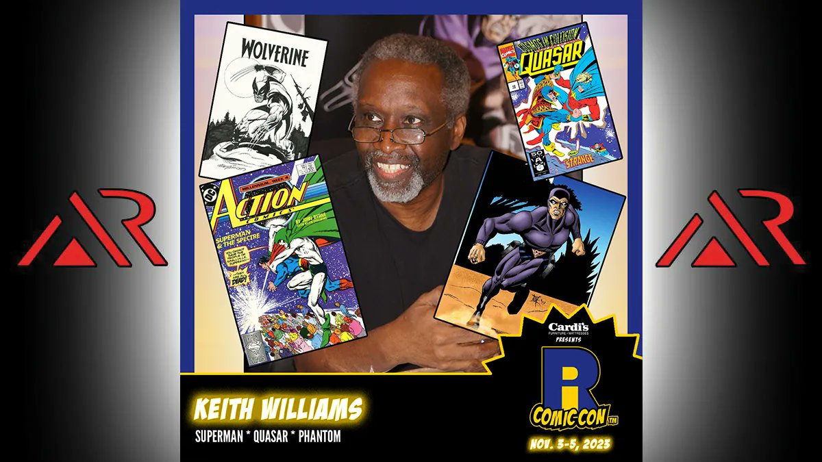 He is best known for illustrating The Phantom for over a decade. He also worked on Superman, Kolchak: The Night Stalker, Buckaroo Banzai and Domino Lady from Moonstone Books. Meet Keith Williams at this year's RI Comic Con! #ThePhantom #Superman