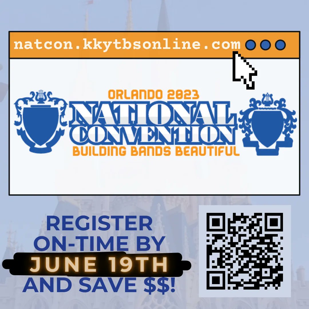 ***NEW DATE*** On-Time Registration for National Convention has been EXTENDED to June 19th! Register now to get those savings - Click the link or scan the QR code.
.
🔗 natcon.kkytbsonline.com
.
#KKPsi #KKPsiTBSigmaNatCon  #BuildingBandsBeautiful