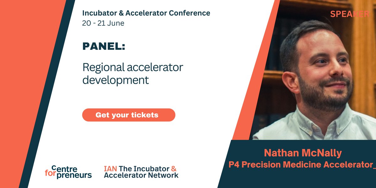 The Incubator & Accelerator Network (@cfe_ian) on Twitter photo We're excited to announce that Nathan McNally (<a href="/P4precision/">P4 Precision Medicine</a>) will be joining us as a panel speaker at our annual Incubator & Accelerator Conference.
Happening 20-21 June.
Learn more + get your tickets: lnkd.in/eqhsTinP We're excited to announce that Nathan McNally (<a href="/P4precision/">P4 Precision Medicine</a>) will be joining us as a panel speaker at our annual Incubator & Accelerator Conference.
Happening 20-21 June.
Learn more + get your tickets: lnkd.in/eqhsTinP
