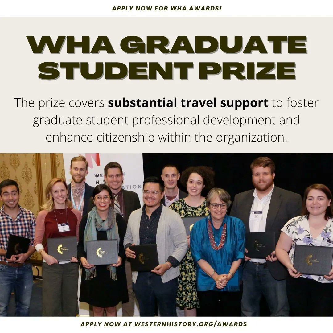 The deadline for award submissions is June 15! Apply now for the WHA Graduate Student Prize. This award covers a substantial portion of the cost for graduate students to attend the WHA Conference. 

#WHA2023 #gradexcellence #gradstudents