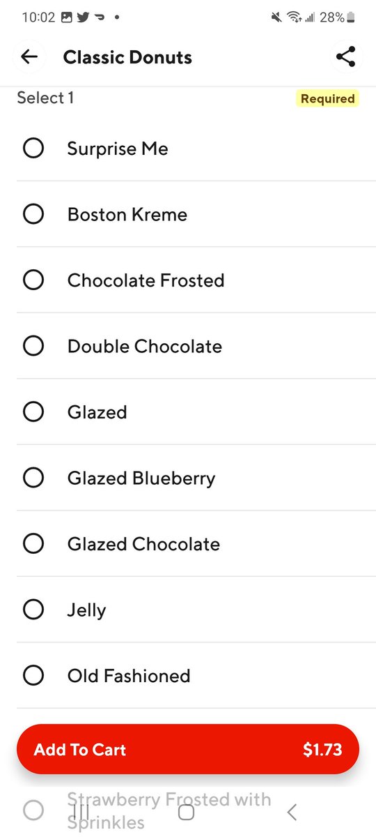 nism0calypse's tweet photo. @dunkindonuts why is this the advertised photo for "classic donuts" on doordash but it's not an option? I need it. https://t.co/fvsvSj8Lp6