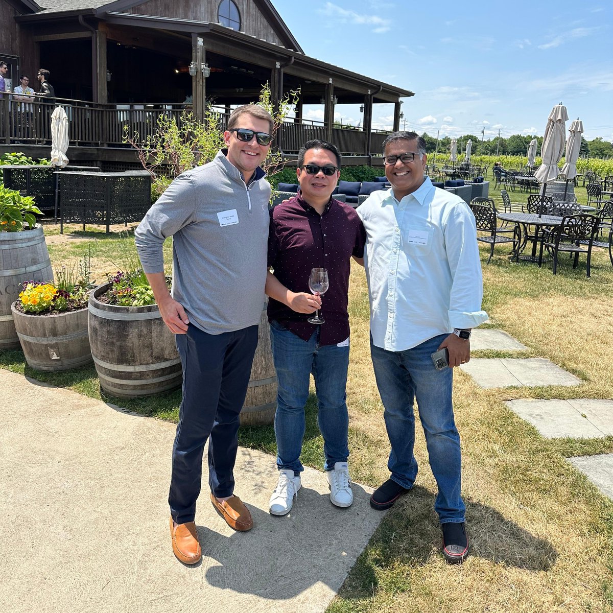 tevora's tweet photo. Security executives embarked on a truly remarkable experience, indulging in a thoughtfully curated wine tour of three exquisite wineries along the scenic North Fork. 

Thank you to Revelstoke and Fastly for sponsoring a day of refined enjoyment and unforgettable memories! 🍇🍷🌟 https://t.co/dfirc1goQL
