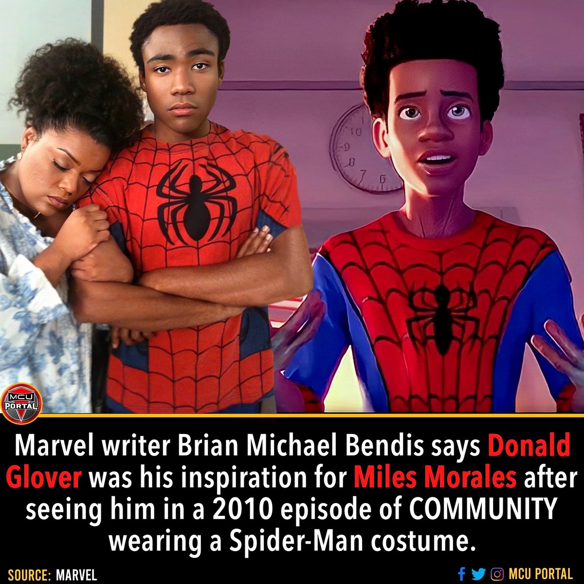 Glover also played Miles Morales in the 2015 ULTIMATE SPIDER-MAN series, was in #SpiderManHomecoming, and has had cameos in #IntoTheSpiderVerse and #AcrossTheSpiderVerse.

#sony #marvel #comics #spiderman