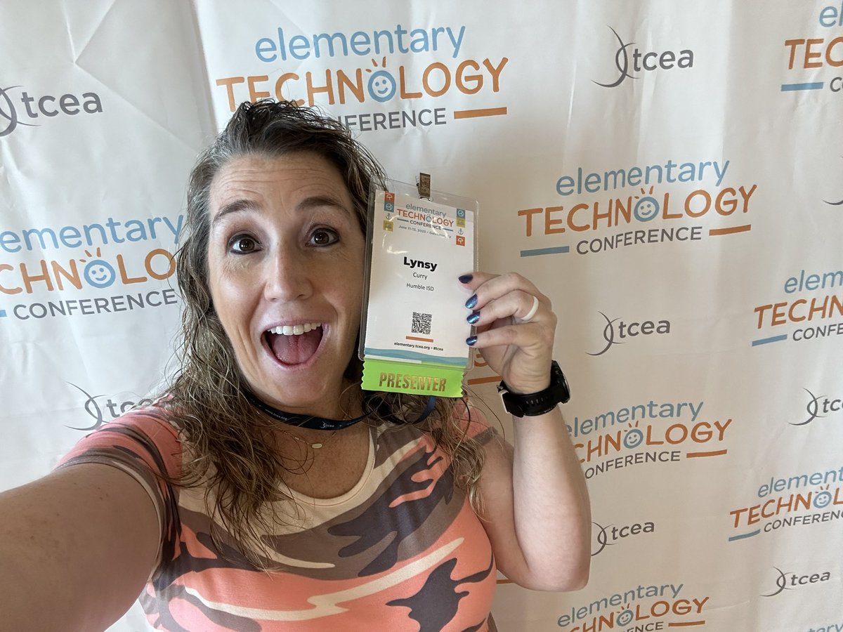 I just finished my first presentation at the #TCEA conference!! **Note my terrified face in the selfie taken before I began 😆**  My audience was great & the tech worked like it was supposed to, so yay!! Woohoo, I survived!!! @TCEA #ETC2023 @HumbleISD @HumbleISD_TE @HumbleISD_DDI