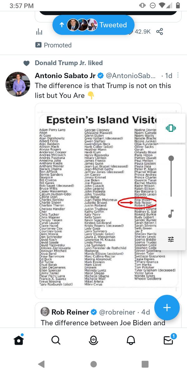 DonHand14's tweet image. This is just part of Epstein's guest list. There are more
