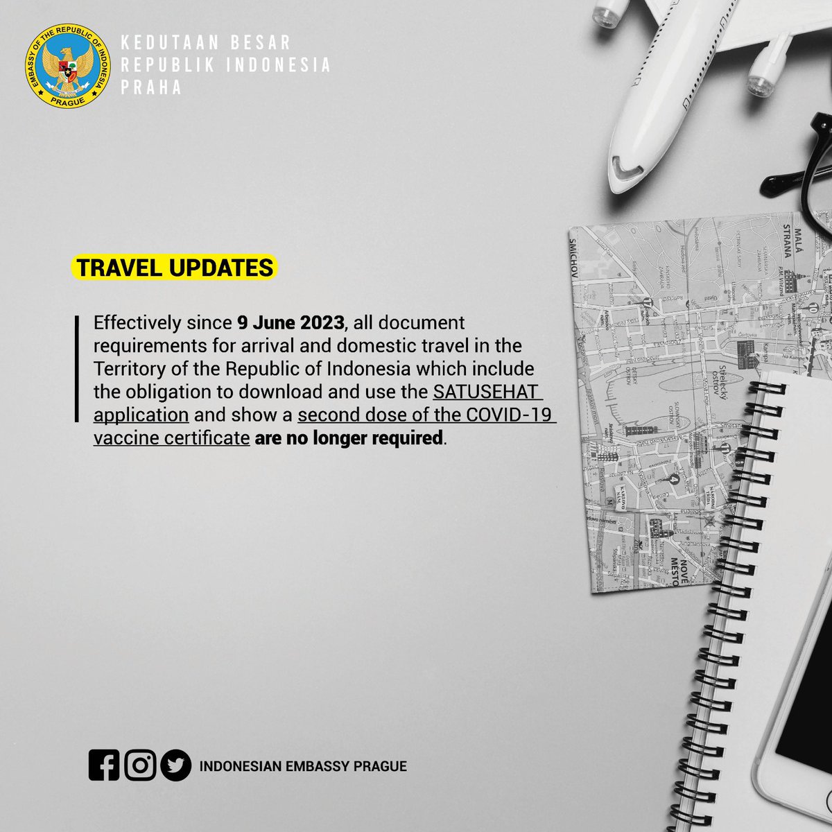 IndonesiaInPrag's tweet photo. Protokol Kesehatan pada Masa Transisi Endemi COVID-19 di Indonesia
- Surat Edaran Satuan Tugas Penanganan COVID-19 Nomor 1 Tahun 2023 - https://t.co/28trltSXjo