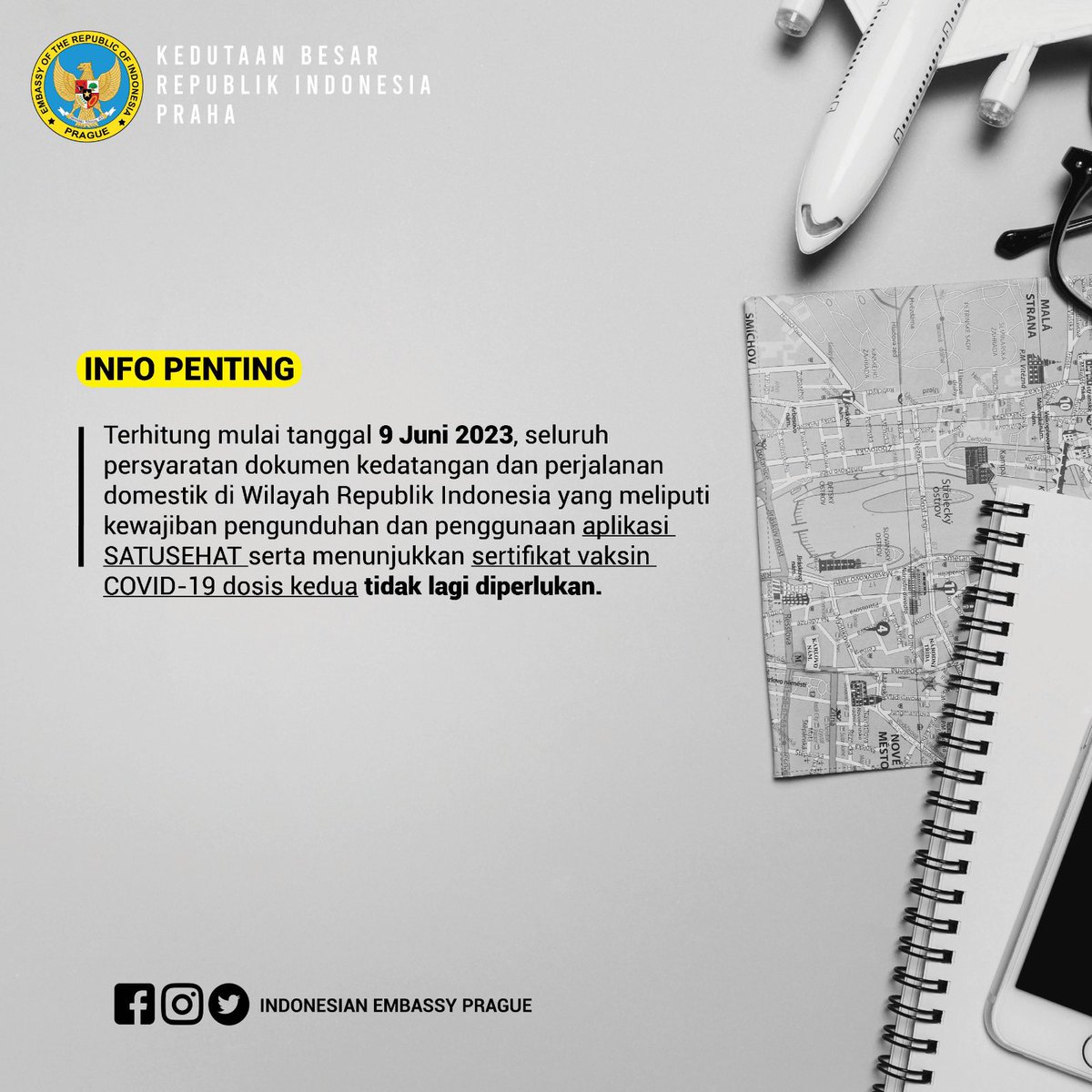 IndonesiaInPrag's tweet photo. Protokol Kesehatan pada Masa Transisi Endemi COVID-19 di Indonesia
- Surat Edaran Satuan Tugas Penanganan COVID-19 Nomor 1 Tahun 2023 - https://t.co/28trltSXjo