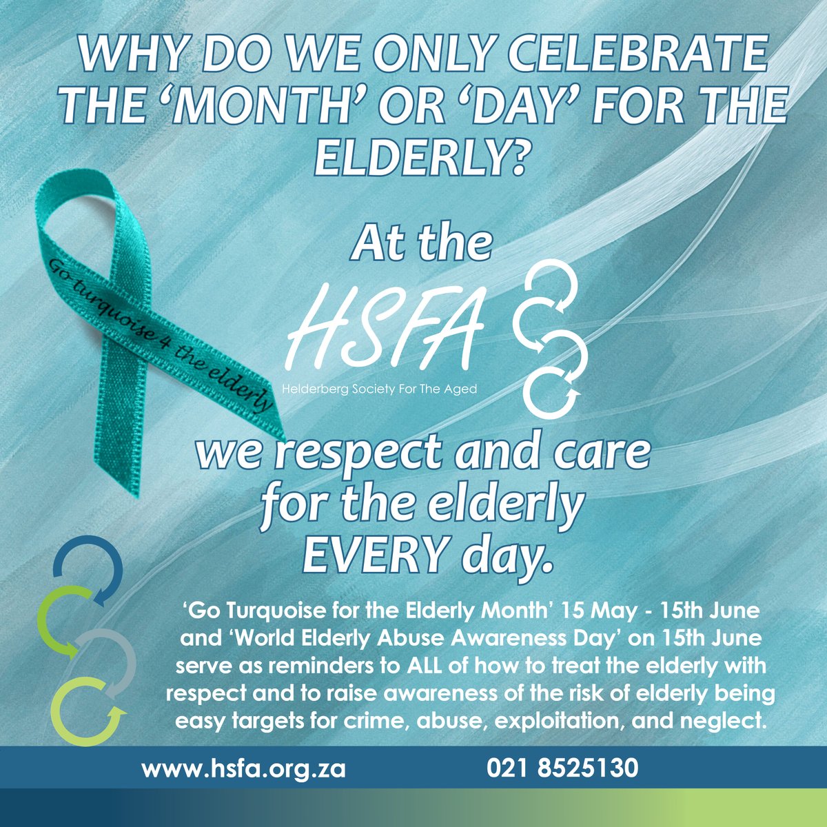 HelderbergSoc's tweet photo. #goturquoisefortheelderly #goturquoise https://t.co/CmvFi5y0w7