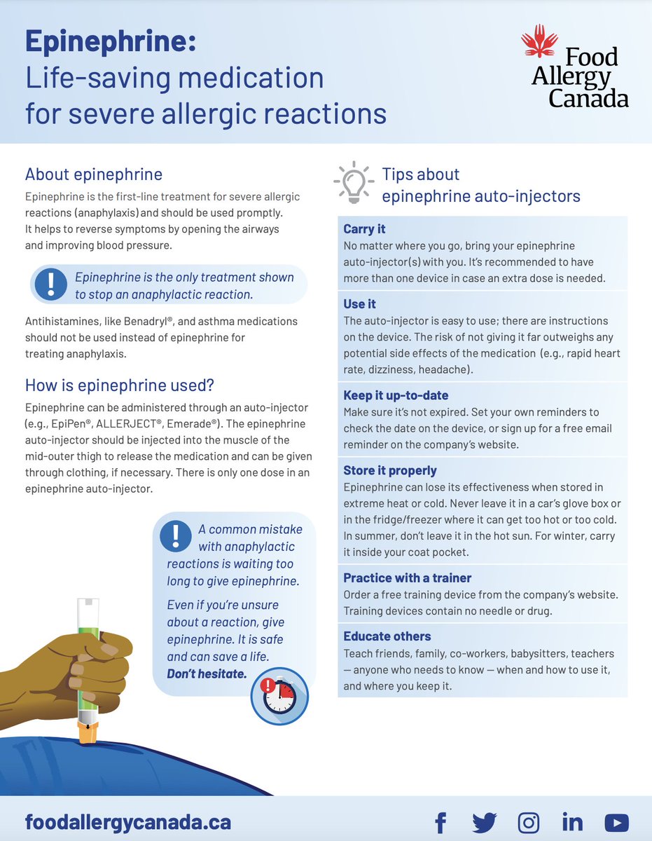 Download, read and share our new #EpinephrineTheOurOOO Our new #Epinephrine sheet is available for download, reading and sharing. #FoodAllergy #AllergyAware #Anaphylaxis