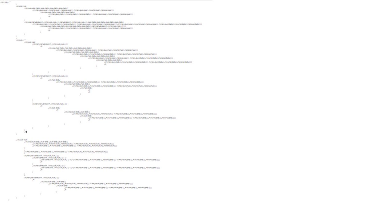 الحمد لله رب العالمين ، انتهيت منذ قليل من معادلة تعد من أعقد المعادلات التي صغتها في حياتي عالاكسل ، معادلة بها 29 شرط IF هذا اكبر رقم صغت فيه NESTED IF ، الدرس المستفاد من هذه التجربه من الأفضل أن يكون لديك مخطط FLOWCHART بكل الاحتمالات حتى لا تتشتت
<a href="/msexcel/">Microsoft Excel</a>
#excel
#ExcelTips