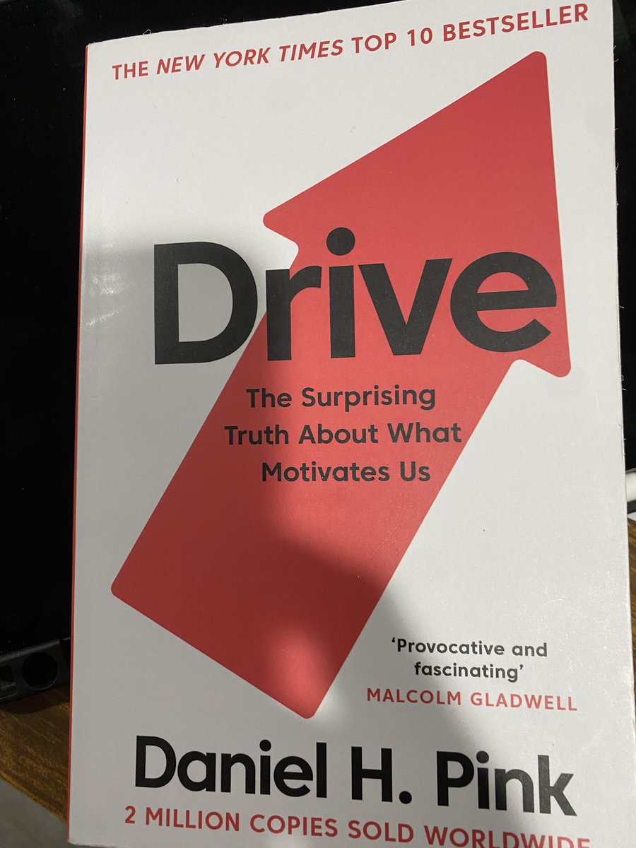 “Drive” by @DanielPink is a must read for everyone not just those in corporate leadership roles but all of us. Outside the box thinking on what truly motivates people to be their best. #highlyrecommend #openyoureyes