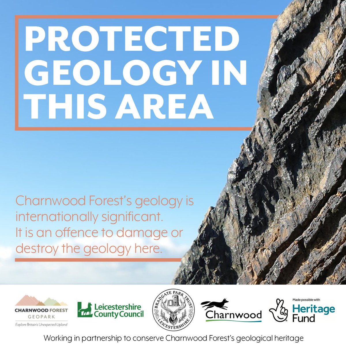 🌄 If you're out and about in Charnwood Forest, please take care not to damage the geological outcrops. 

❤️ Our Geopark contains internationally important rocks and fossils - its up to all of us to look after them.