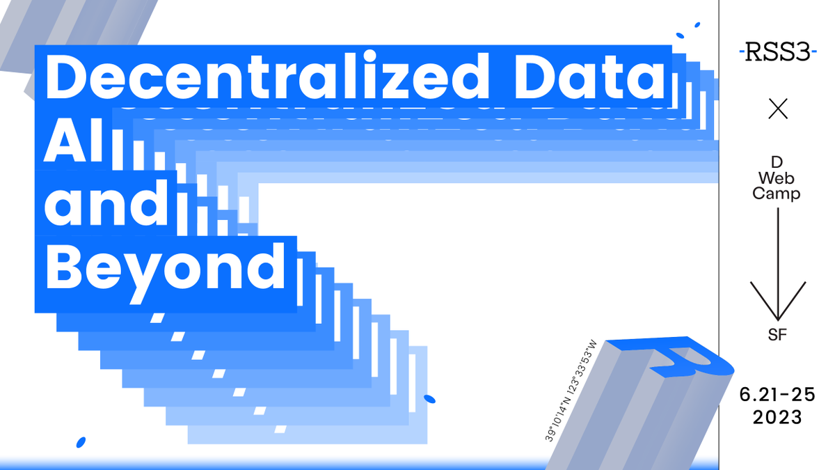 rss3_'s tweet photo. RSS3 will be speaking abt Decentralized Data, #AI &amp; Beyond in #DWebCamp2023 - uniting technologists, artists, researchers, policymakers around the globe to build a better Web 🚀🌎

Details: https://t.co/oxMhX2BWBQ @GETDWeb https://t.co/Lz5Q9nMZZb