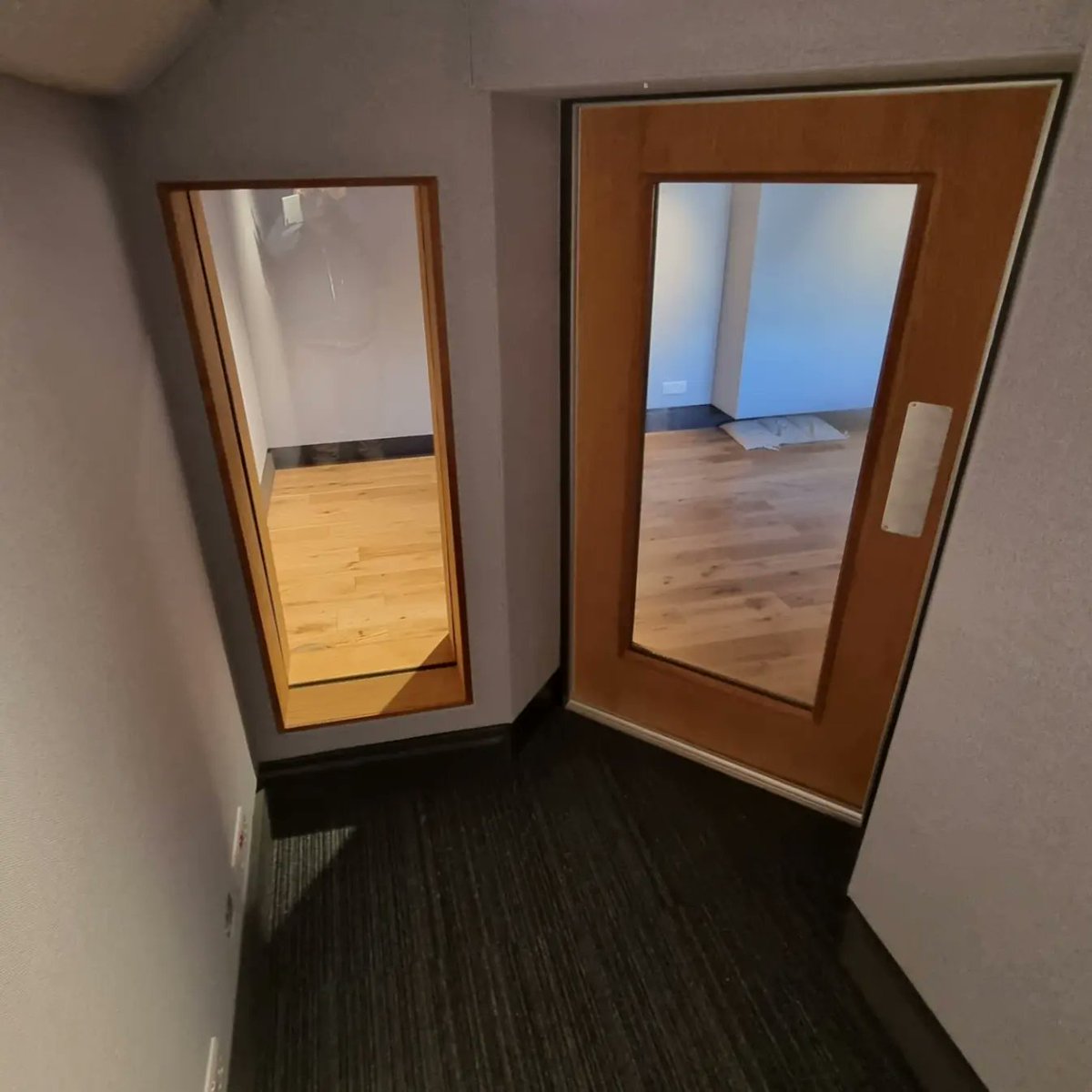 Studio B and Booth : Central London Post Production  room we designed and built, late '22 early '23. #slowglass #slowglasscreative #recordingstudiobuild #recordingstudiodesign #recordingstudioconstruction