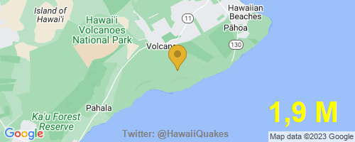 HawaiiQuakes's tweet photo. USGS reports: M1,9 Earthquake 13 km SSE of Volcano, Hawaii,
Depth 1,3 Km @ 2023-06-12 05:12:58 HST.
More info: https://t.co/2IGNfrknPm 
#EarthQuake #Hawaii #Quake https://t.co/GrJmJWEdPz