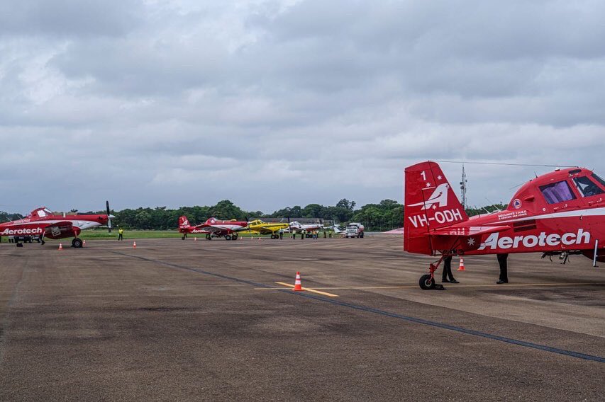 Five AT-802 aircraft arrived today at CIAR for refueling and crew rest from Cocos Keeling Islands Airport, Australia, and four of them will depart for Bordeaux Airport, France and one will depart for Athens International Airport "Eleftherios Venizelos", Greece tomorrow