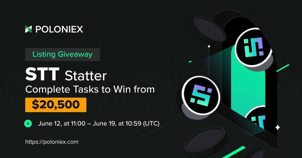 🎁 <a href="/Poloniex/">Poloniex Exchange</a> X @Statter_global is Celebrating Listing Giveaway 
🌥️ Total Pool: 3000 USDT
🌟 Rating: ⭐⭐⭐⭐⭐
🏆 Winners: Depends on No. of Participants 

📘 Airdrop Page - forms.gle/rtikiYSoy592mq…

👇 Comment #STT #Poloniex

⏳ Distribution : 3 Weeks After End