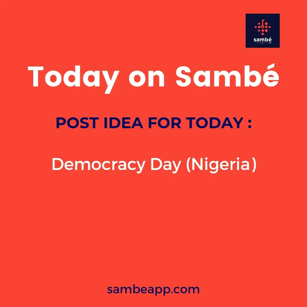sambeapp's tweet image. Today is Democracy day in Nigeria. This is the post idea for the day.
Make a post wishing Nigeria happy democracy.
#sambeapp 
#contentgenerator #aicontenttool #writers #democracyday #nigeria   #writersblock #democracy #contentcreation #writersblock #socialmediamanagers