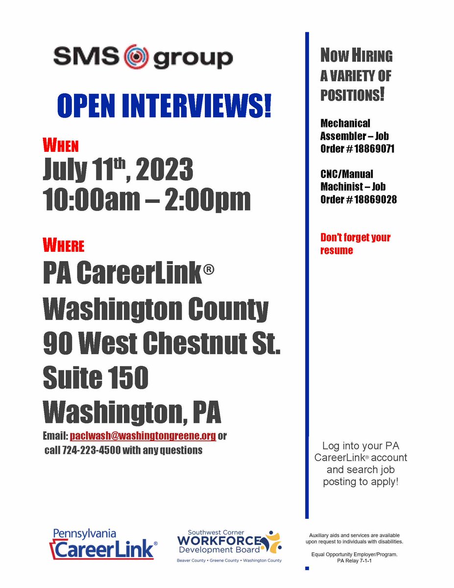 The PA CareerLink Washington County tweet media