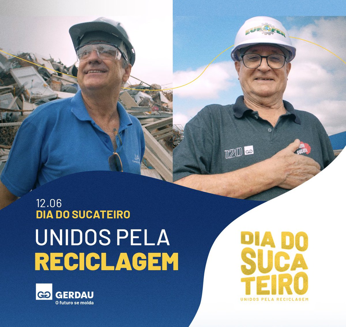 +1 milhão de pessoas contribuem na #reciclagem da sucata. São cooperativas, catadores e sucateiros, como as Famílias Corujo e Barradas, que integram a cadeia da #EconomiaCircular. Uma jornada que leva oportunidades de trabalho e impactos positivos ao meio ambiente #DiaDoSucateiro