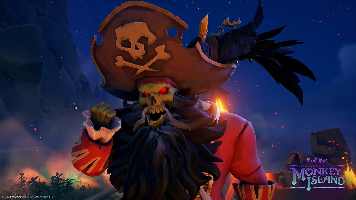 6ilhuus's tweet photo. Attention to detail! 👌🏼🤩 They even got LeChuck™’s hat just right, complete with the dead crow, the way Steve Purcell™ concieved him back in the day 😆☠️🐦‍⬛ @Rare @legendofmi @SeaOfThieves #MonkeyIsland #SeaOfThieves #LeChucksRevenge https://t.co/aZzixl0CVt
