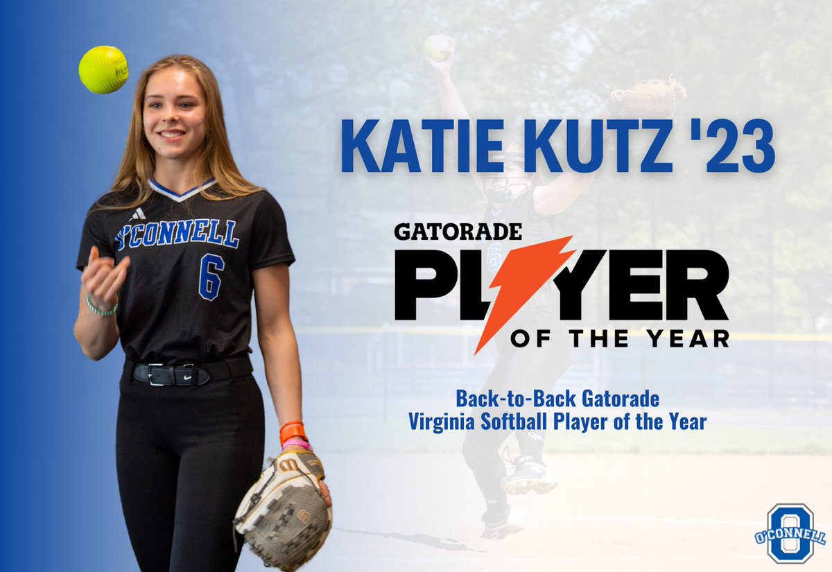 Bishop O'Connell Athletics (@djoathletics) on Twitter photo 🥎 For the second year in a row, Katie Kutz '23 has been named Gatorade Virginia Softball Player of the Year. We are so proud of you, Katie! 💙 <a href="/DJOSoftball/">O’Connell Softball</a> #GatoradePOY 🥎 For the second year in a row, Katie Kutz '23 has been named Gatorade Virginia Softball Player of the Year. We are so proud of you, Katie! 💙 <a href="/DJOSoftball/">O’Connell Softball</a> #GatoradePOY