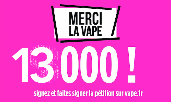 Déjà 13 000 #MerciLaVape ! Merci les vapoteurs, merci leur entourage, merci à ceux qui aident les fumeurs à arrêter.
✒️petition.vape.fr