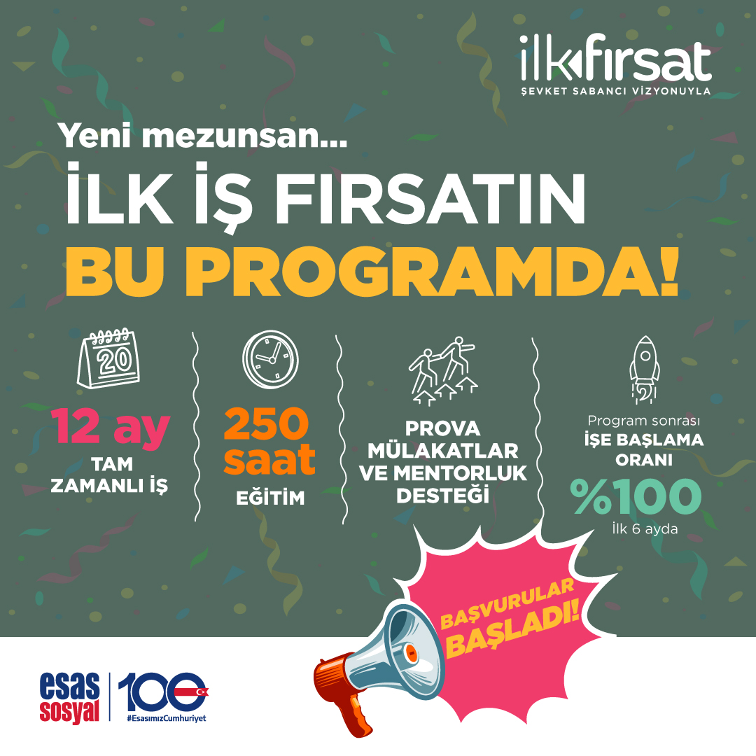 MTStaj's tweet photo. 📢 50 yeni mezuna ilk iş fırsatı!

Şevket Sabancı Vizyonuyla İlk Fırsat Programı’nın 8. Dönem başvuruları devam ediyor!

Son Başvuru: 18 Haziran 2023

Bilgi ve başvuru linki: https://t.co/FQ185PLBPN https://t.co/tzkw0bc0Fw