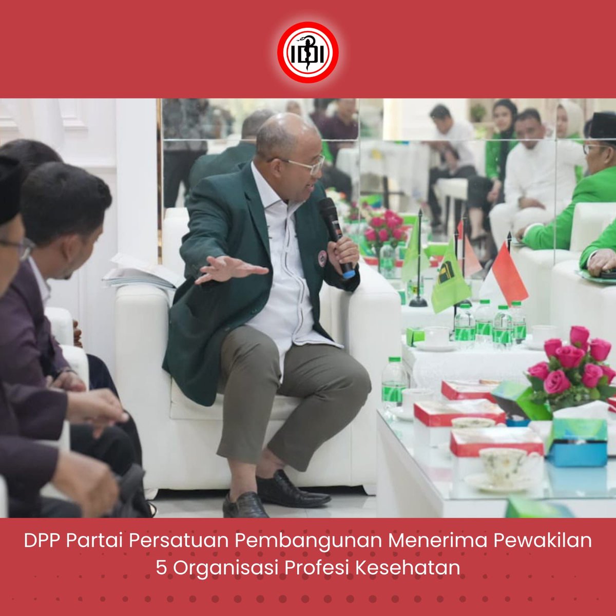PBIDI's tweet photo. DPP PPP menerima perwakilan 5 Organisasi Profesi Kesehatan.

Perwakilan diterima Wakil Ketum DPP PPP H. RUSLI EFFENDI, S.Pd.I, SE, https://t.co/PN0Hg0677F &amp; Ketua bidang Kesehatan DPP PPP Hj. Atik Heru Maryati, ST., SE. Akt, MBA. 

TegaKkan Kedaulatan Kesehatan Rakyat Indonesia . https://t.co/F8m13tKLVl