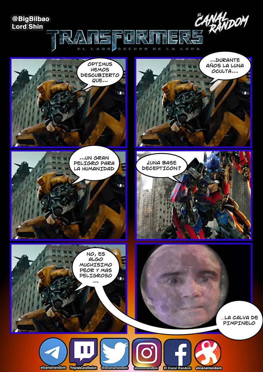 BigBilbao's tweet photo. El lado oscuro de la luna, es muy pero que muy oscuro
@elcanalrandom @Pimpi_Gamer @JCiberpan @ENEIVEM @RealismoGamer
#canalrandom #calvicie #Transformers https://t.co/CPzVrLmwCA