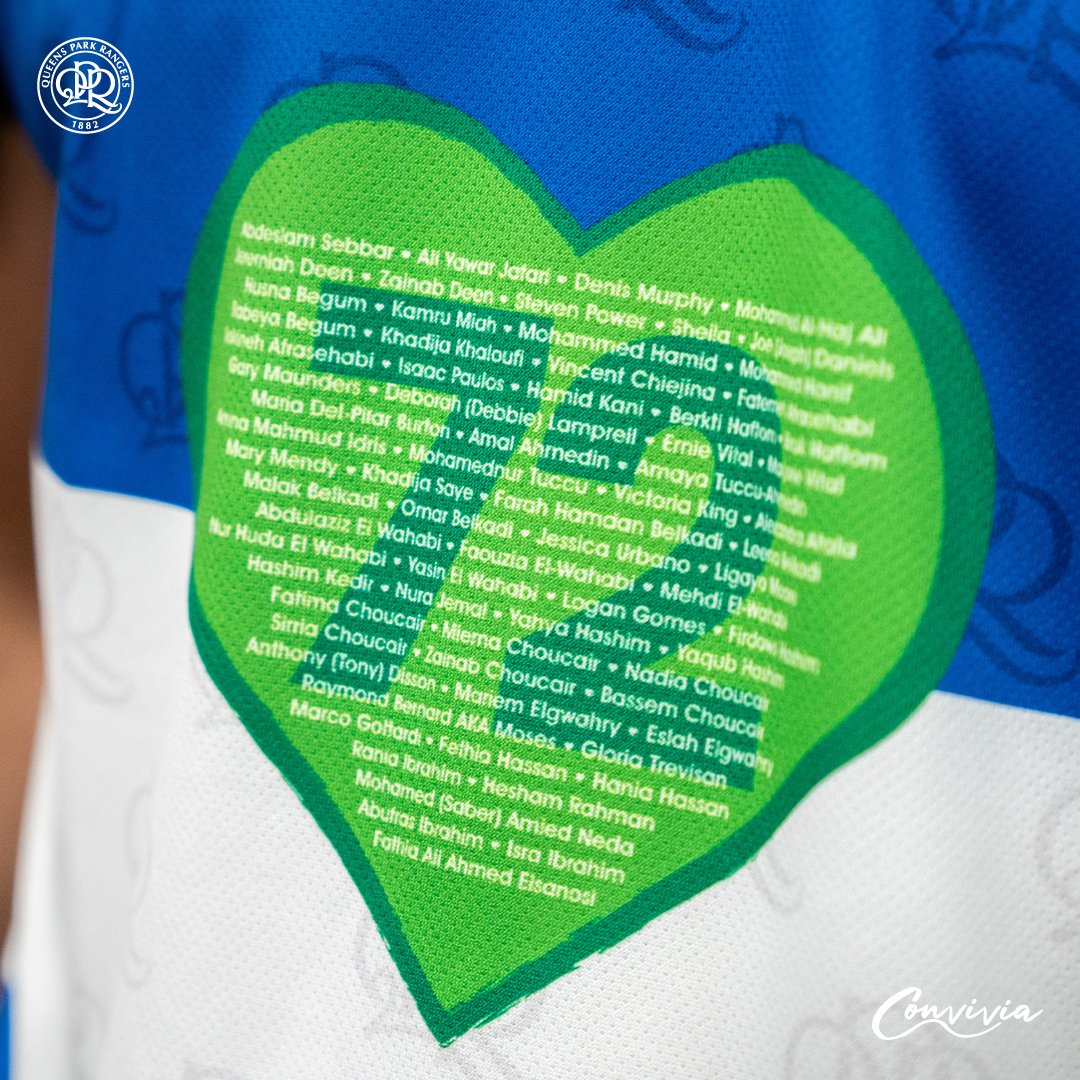 💚 Six years on from the Grenfell Tower fire.

We remember all 72 who lost their lives and continue to work with those forever impacted 🙏

#QPR | #GrenfellTower