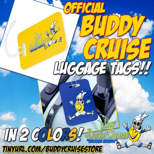 BuddyCruise's tweet photo. MERCH MONDAY! Time to start thinking about what to pack inside your suitcase for BC 2023!!! Lets start with what goes OUTSIDE of that suitcase! Just added to our shop, these super cool luggage tags another exclusive by @fireballtim   Get yours today: https://t.co/dsnZgxnu6Q https://t.co/1KeWN0aZgt