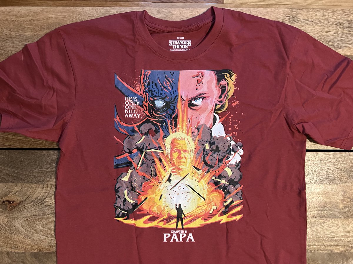 RT + be following by #FathersDay (Sunday, June 18) for a chance to win an official #StrangerThings4 'Papa' T-Shirt from netflix.shop! I'll pick one winner and announce next #ModineMonday. Happy Papa's Day! Good luck!

netflix.shop/products/stran…