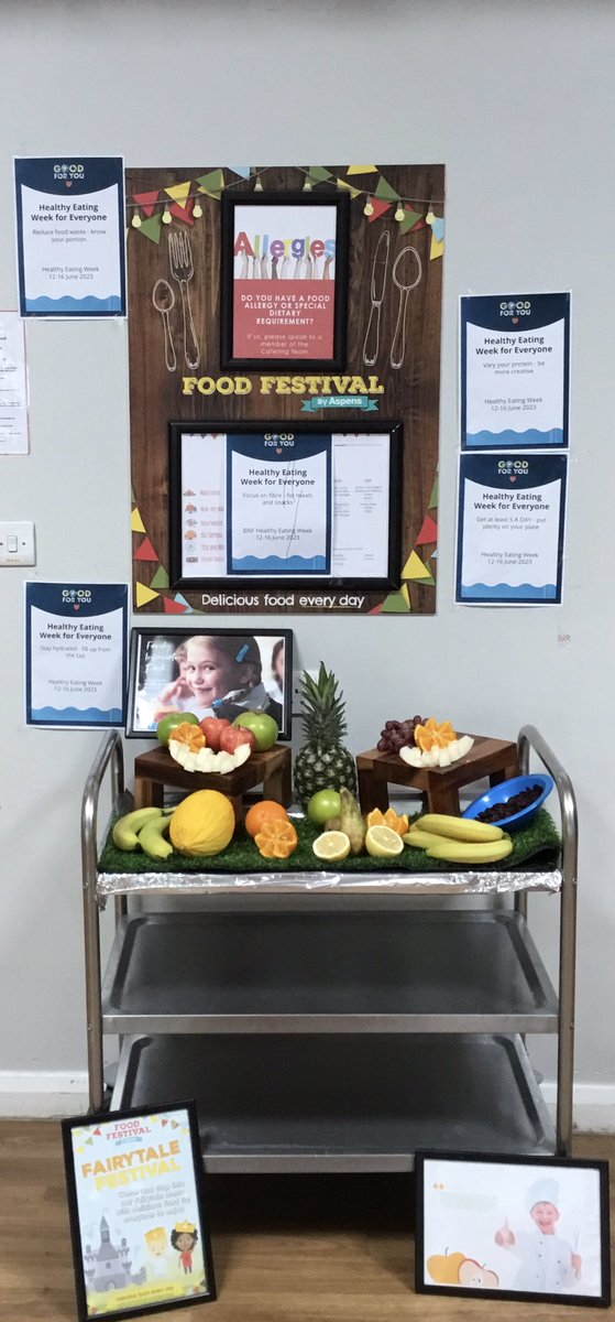 Look at this wonderful display of healthy fruit created by Aspens for Healthy Eating Week 2023.  Thank you Aspens, for helping us to promote healthy eating.