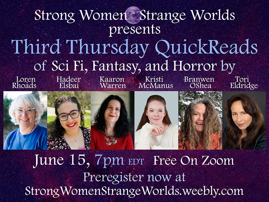 🥳Book lovers! 📚 Join us for FREE #AuthorReadings  featuring #womenauthors #fictionbywomen #enbyauthors.  6/15, 7pm EDT📌

> bit.ly/3G9X5xz <

@StrangeWorlds2 #Fantasy #Horror #scifi #darkfantasy #booklovers #whattoread