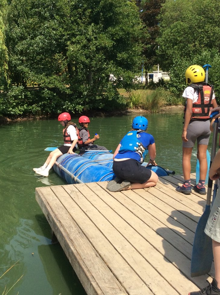 Year 6 Residential off to a great start - at least it's warm enough to dry off quickly! #strive4 #strivingforexcellence #opportunities #aspirations #raftbuilding #rafting #craftyourraft