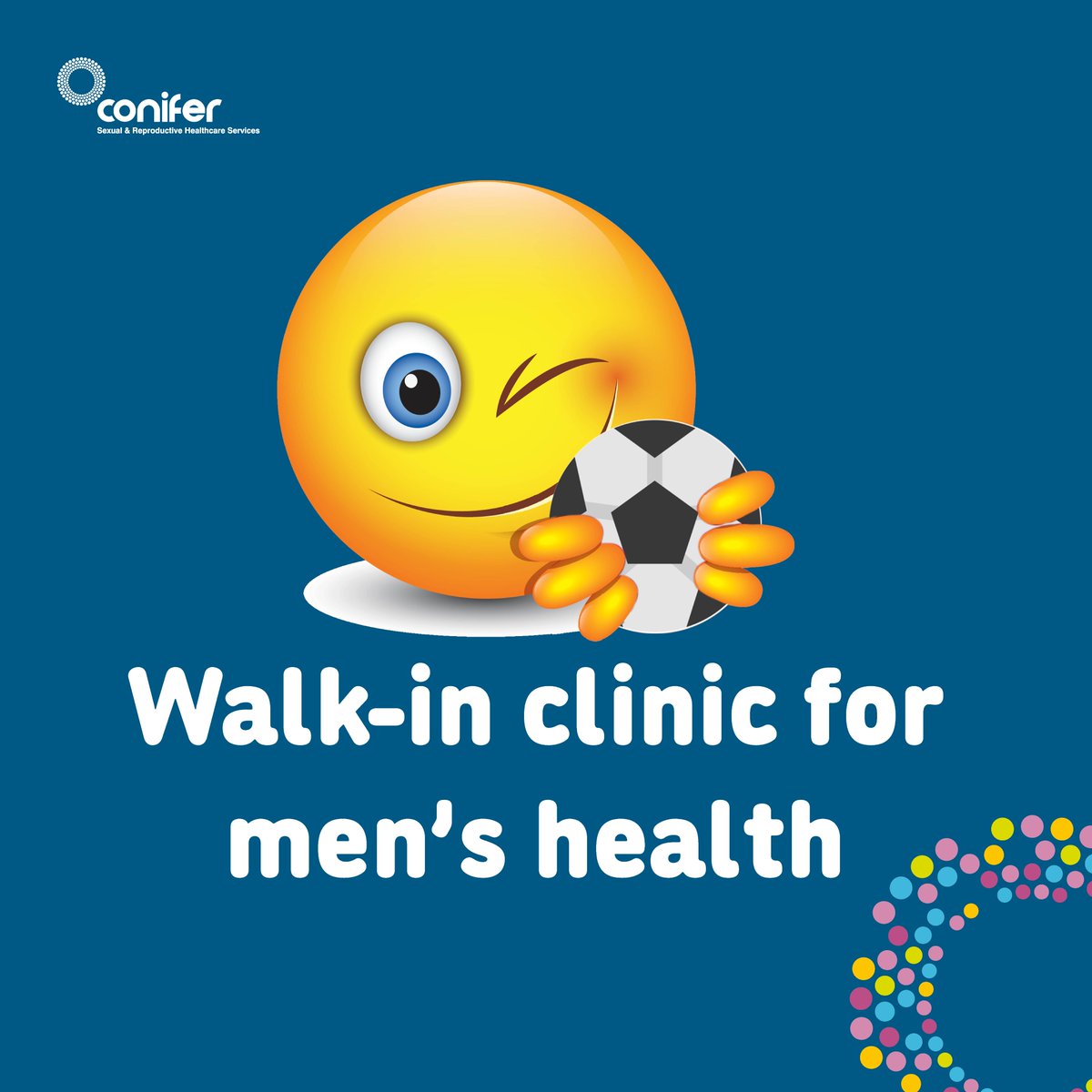 Walk-in clinic for men, Wednesday 14th June 4.30pm – 6pm Bridlington & District Hospital, Bridlington, YO16 4QP.  Walk- in, no appointment needed for STI testing, condoms, also information around testicular examinations and erectile dysfunction.  #conifersexhealth #MensHealthWeek