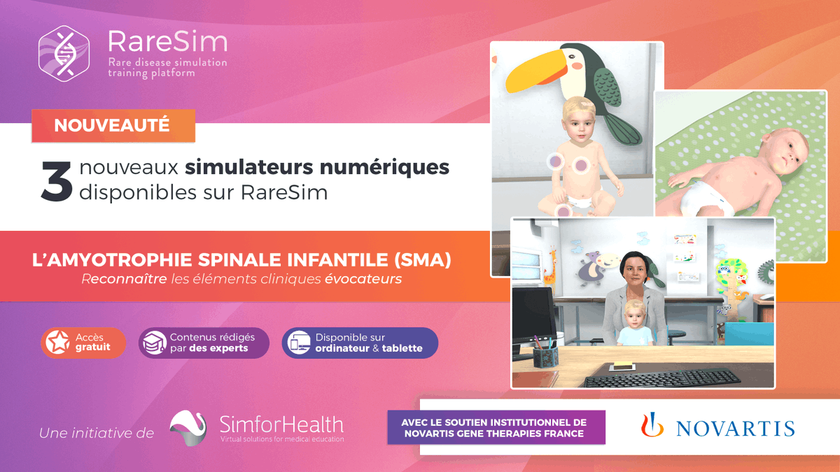 📢 [RareSim] 3 nouveaux simulateurs numériques disponibles sur la thématique de l'Amyotrophie Spinale Infantile #Innovation #Santé #AmyotrophieSpinaleInfantile #RareSim #SMA