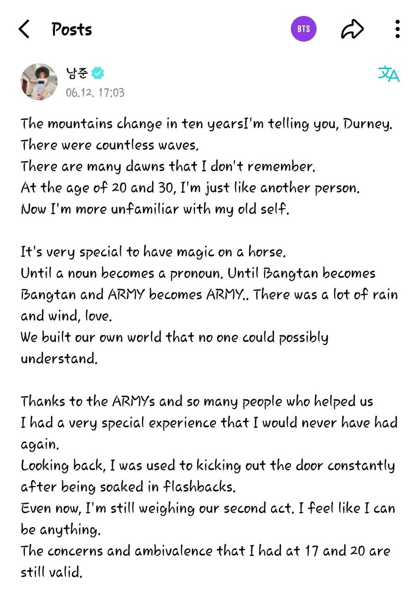 Strange_Huh's tweet photo. 💜😭
#namjoon #weversepost https://t.co/xuVgtXhPoD