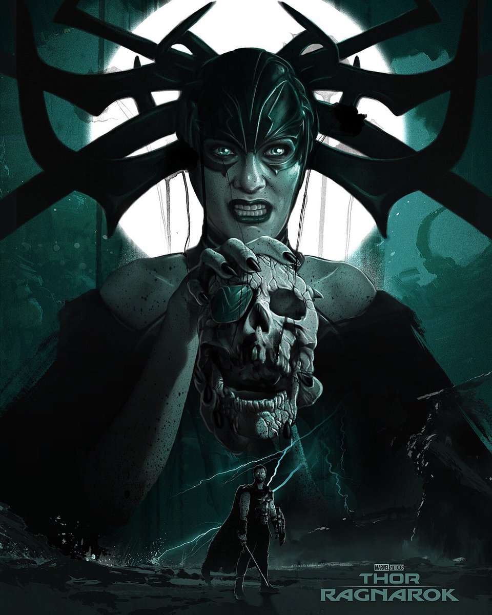Let’s crush a new week! Happy Monday, folks! Here’s a piece I created for the release of #thorragnarok. I still adore the character design for Hela. 🙂💀 #Marvel @MarvelStudios