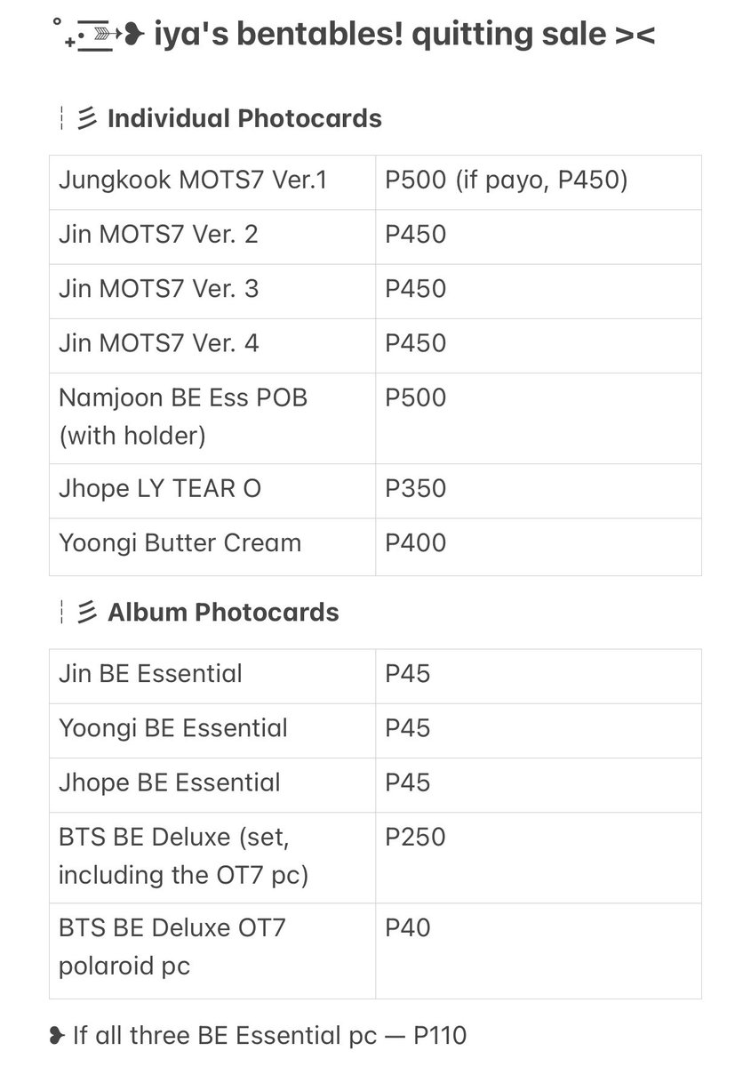 cartniiya's tweet photo. ꒰ wts lfb ph onhand ꒱

╰ iya's quitting sale !

will start posting the items one by one probably tomorrow, but can dm me already for inquiries!

✿ mop: gcash
✿ mod: ggx
✿ all items are official &amp; onhand, please read last ss for more details

🏷️ bts decluttering help rt kpop https://t.co/rdlbEHe1JG