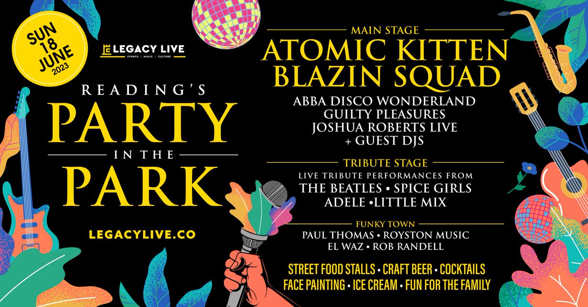 RDGWhatsOn's tweet photo. And on Sunday, it's a big day out for all the family with Reading's Party In The Park, featuring @AtomicKOfficial and @BlazinSquad, plus @GuiltyPleasures, tribute bands, lots for the kids to enjoy and so much more!
https://t.co/Xqpx5QPRPc https://t.co/7qgmrRk7Hq