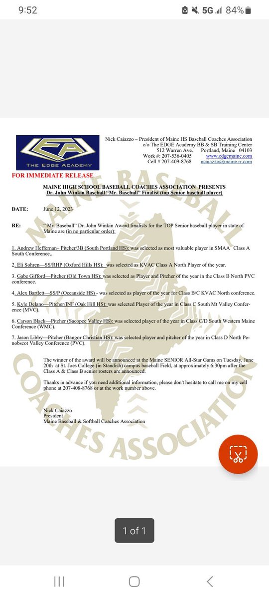 Congratulations <a href="/EliasSoehren/">Elias Soehren</a> on being named the KVAC Class A North Player of the Year for baseball and being named a finalist for the Dr. John Winkin "Mr. Baseball" award. You have had a senior year that is one for the books. <a href="/oxford_hills/">Oxford Hills Athletics</a> <a href="/Oxfordhillsfb/">Oxfordhillsfootball</a>