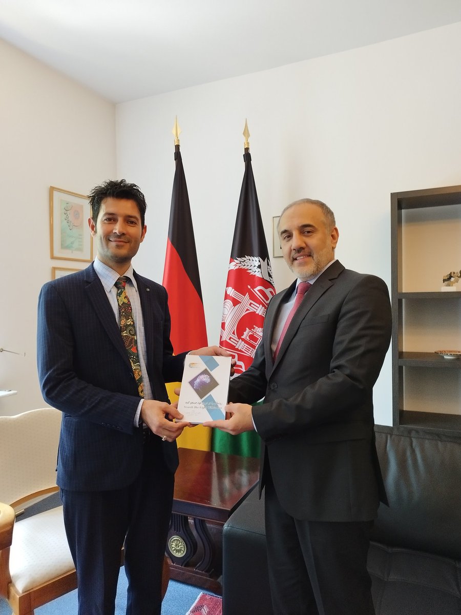 NazirYosufi's tweet photo. I had the pleasure of meeting H.E. Ambassador Yama Yari and sharing a copy of my book. We also discussed the potential of Afghan scholars in contributing to the country's long-term development. @AFGinGermany @GermanyDiplo @BMZ_Bund @giz_gmbh https://t.co/ytXwPojxm7