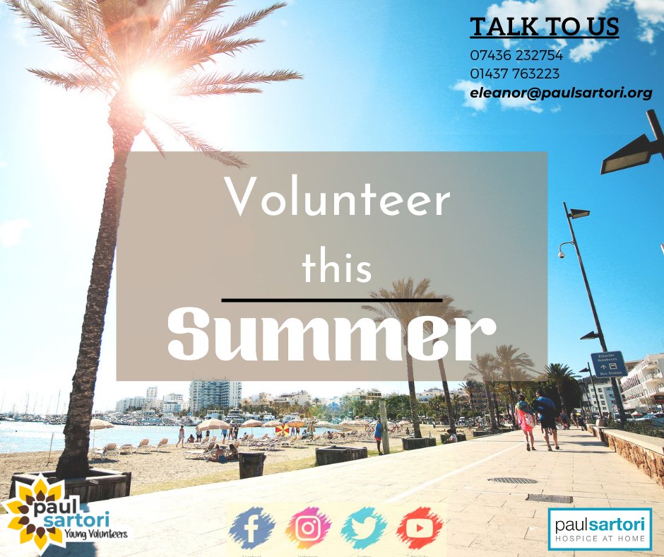 Looking for something to do, why not volunteer for Paul Sartori this summer 😎☀️🏖

Join our team, learn new skills and gain some valuable experience!

Contact: eleanor@paulsartori.org or 07436232754

#paulsartorivolunteers #volunteeropportunities #pembrokeshire #charity