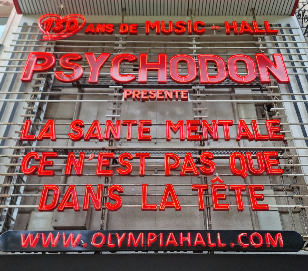 Aujourd'hui,soirée spéciale à  l'Olympia.
Le CNIGEM partenaire du Psychodon accompagne 90 adhérents de GEM invités pour l'occasion. La santé mentale est l'affaire de tous 🙂#santémentale #cnigem #pssm #coaching #étudiants #culture