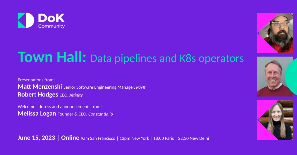Reminder: THIS WEEK!

📆 Thursday, June 15, 9-11 am PDT

✅ RSVP: bit.ly/43aCx2X

🎤 @menzenski from @payitgov will talk about moving ETL pipelines from Glue to #Kubernetes

🎤 @dbcicero from @AltinityDB will explain how to find a #K8s operator that protects your data