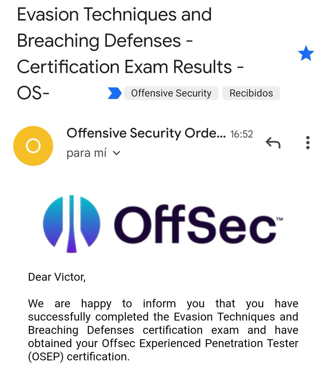 takito1812's tweet photo. Excited to announce my OffSec Experienced Penetration Tester (OSEP) certification! 🎉

It's been an amazing journey, reminiscent of my OSCP. Learned a lot, developed new skills. Thank you @offsectraining, for making it possible! 🙏 https://t.co/VqRpGW7X1q